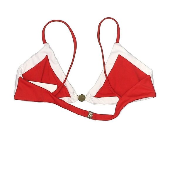 NWT Caroline Constas Masie Red & White Color Block Bikini Top - Picture 4 of 14